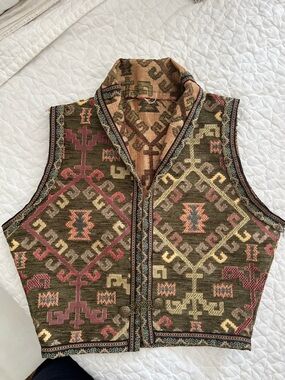 Hand Made Aztec Woven Tapestry Vest